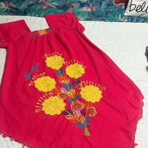 Embroidered Red Dress